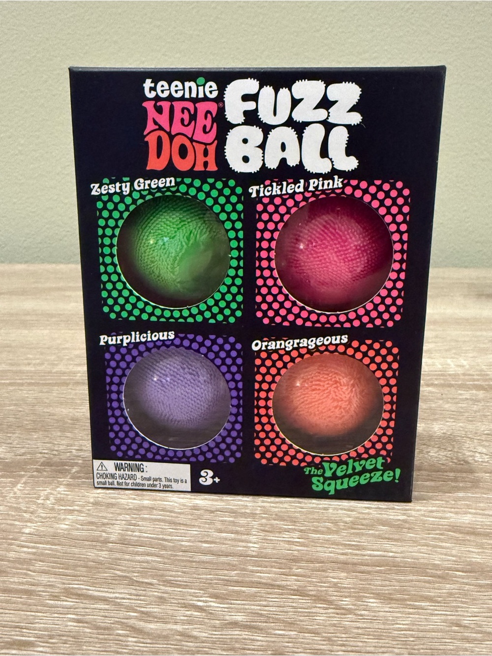 NWT Teenie Nee Doh Fuzz Ball Set - Green, Pink, Purple, Orange